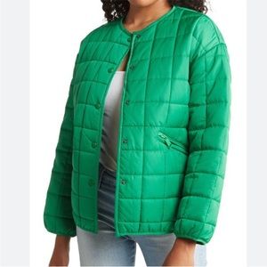 Rebecca Minkoff woman crewneck quilted grenn Envy jacket